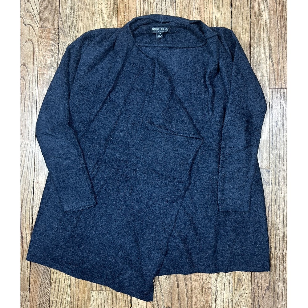 Barefoot Dreams Black Soft Open Front Cardigan Bamboo Chic Lite Size S/M